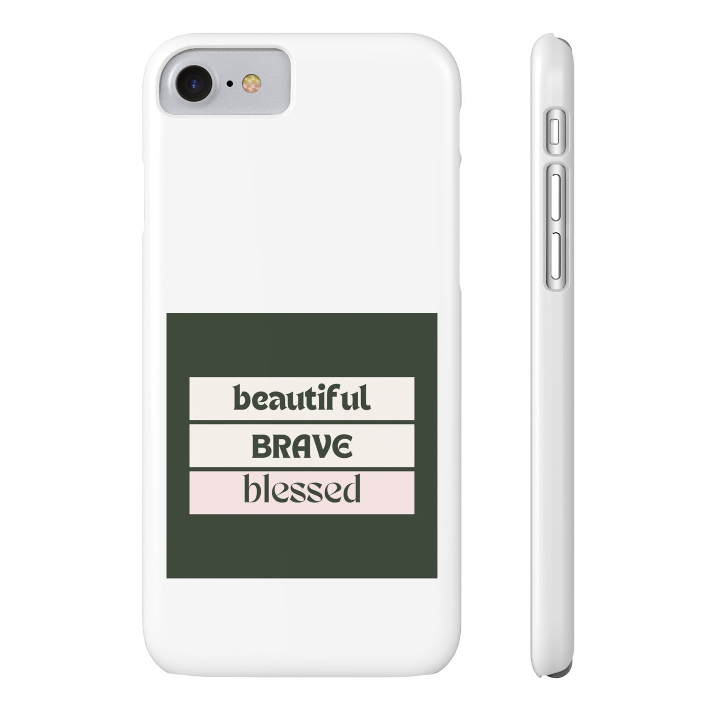 Beautiful Brave Blessed Slim Phone Cases (Green)