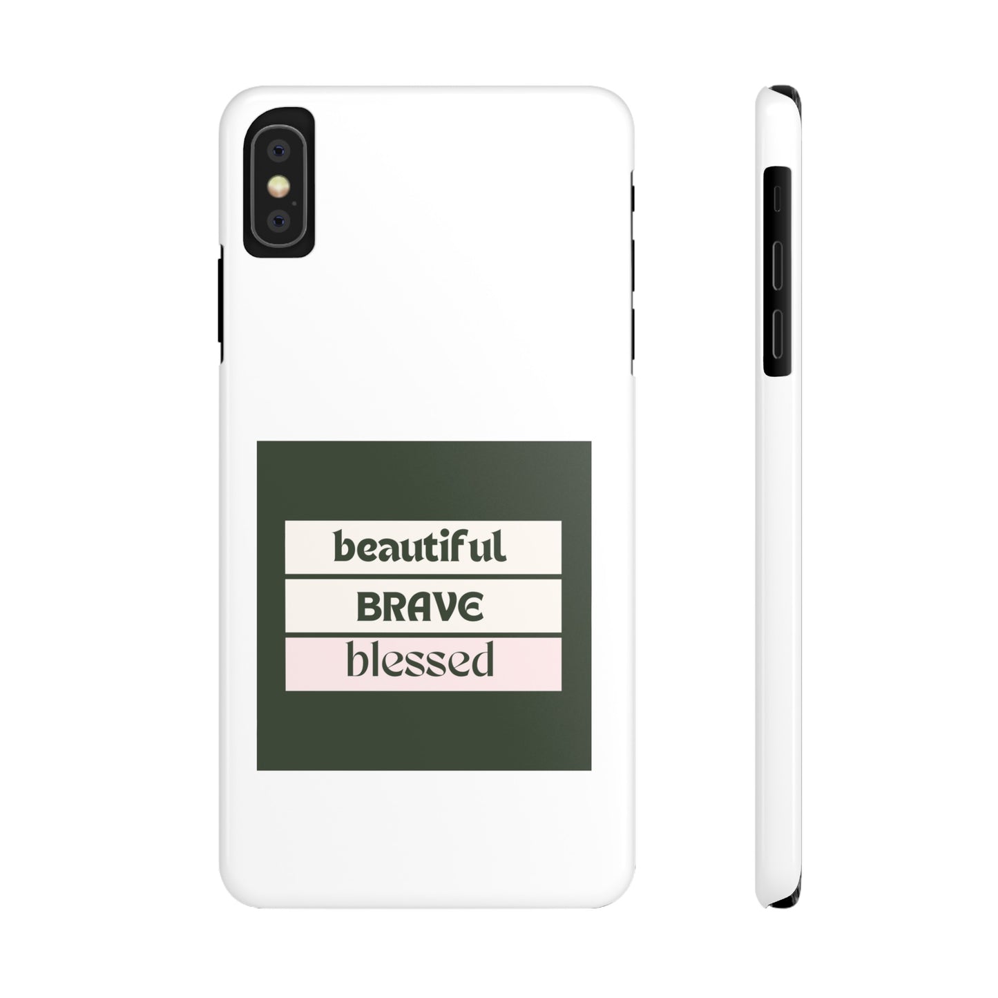 Beautiful Brave Blessed Slim Phone Cases (Green)