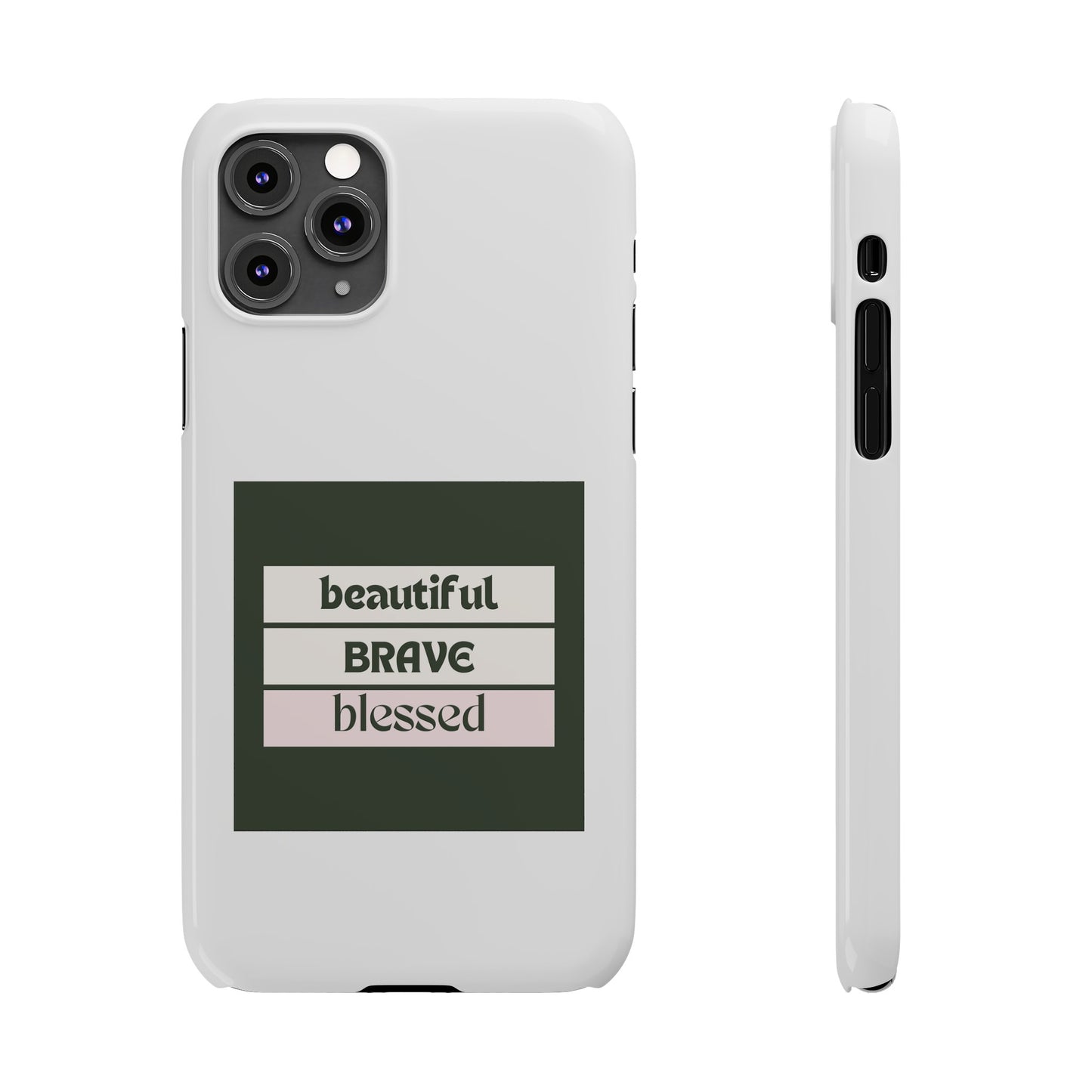 Beautiful Brave Blessed Slim Phone Cases (Green)