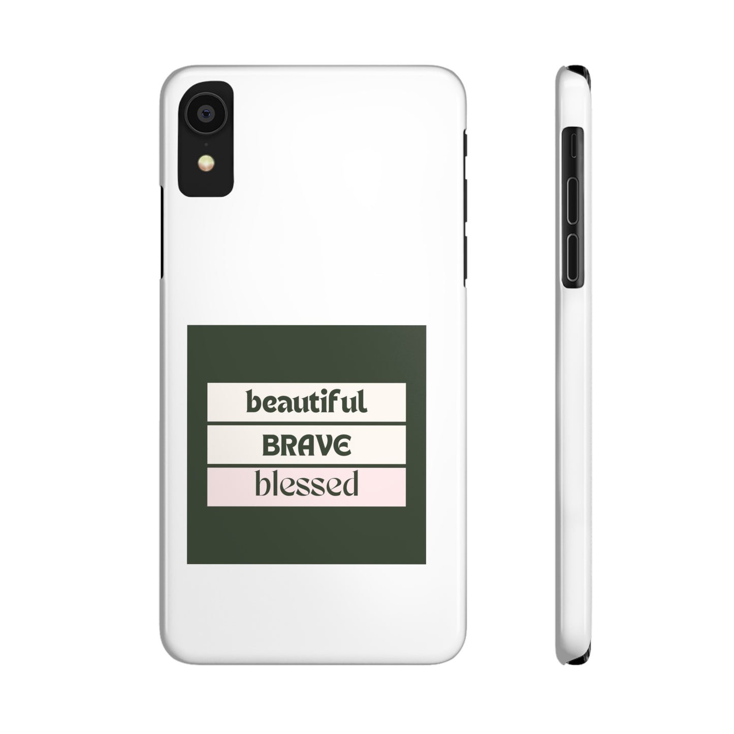 Beautiful Brave Blessed Slim Phone Cases (Green)